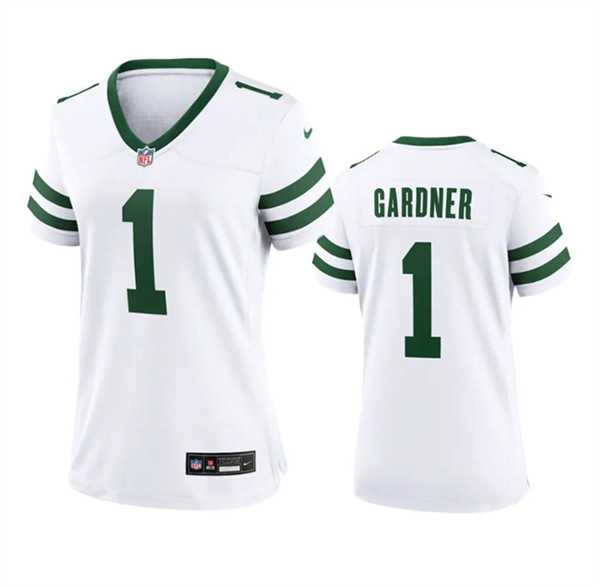 Womens New York Jets #1 Sauce Gardner White 2024 Stitched Jersey Dzhi